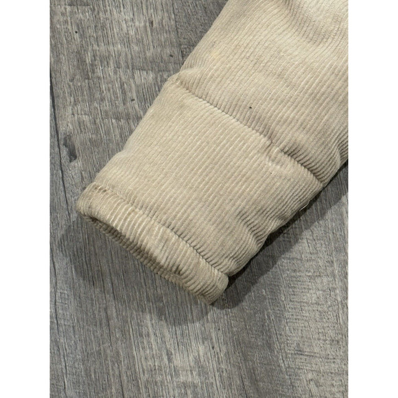 Sebby Corduroy Stone Cream/Tan Puffer Coat jacket Sz Small SEE PICS FOR DEFECTS - Picture 6 of 16